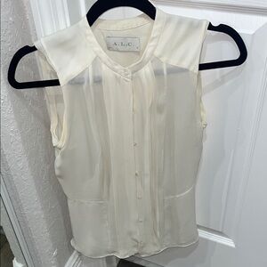 A.L.C. Ivory Sleeveless Blouse